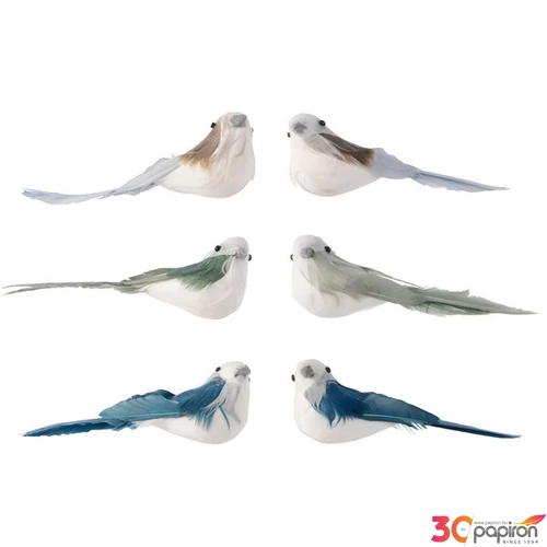 Dekor madár 24' 2db/comag csiptetős, 6 féle 15 cm 8cmx11cmx5cm sdkae