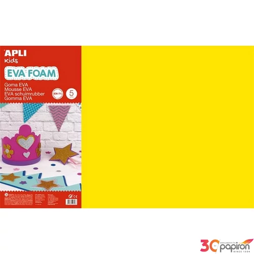 Dekor moosgumi Apli 400x600 mm, Kids Eva Sheets, sárga