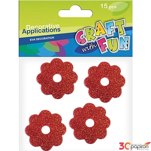 Dekorgumi figura virág 15db/csomag Craft with Fun 327031