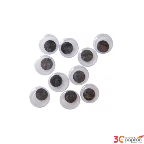 Mozgószem 8mm ragasztható 10db/csomag kerek,