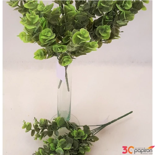 Selyemvirág - művirág eukalip bokor, 33cm hamvas 