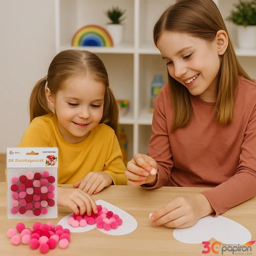 Dekor pompom 1,5cm vegyes rózsaszín 1,5cm 50db-os 25