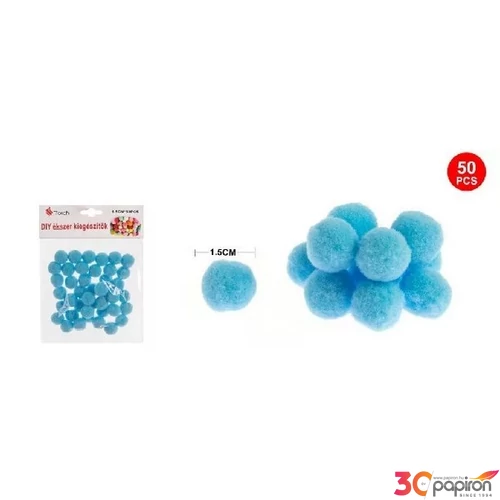 Dekor pompom égkék 1,5cm 50db-os 25