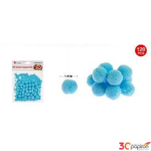 Dekor pompom égkék 1cm 120db-os 25