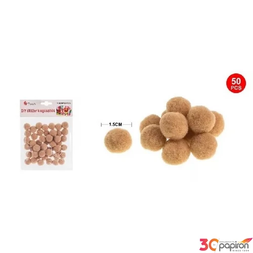 Dekor pompom keki 1,5cm 50db-os 25