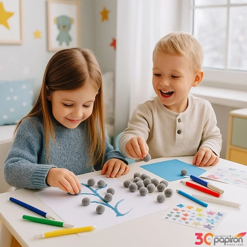 Dekor pompom szürke 1cm 120db-os 25