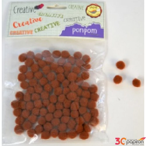 Dekor pompon 10mm v.barna 100db/csomag