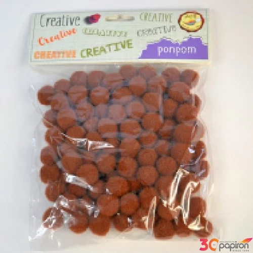 Dekor pompon 15mm v.barna 100db/csomag