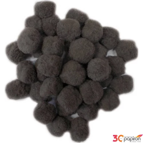 Dekor pompon 30mm szürke 50db/csomag
