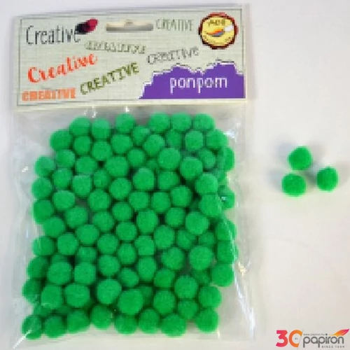 Dekor pompon 7mm s.zöld 100db/csomag