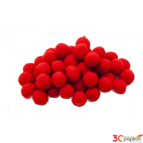 Dekor pompon piros