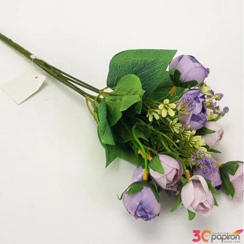 Selyemvirág - művirág csokor holland boglárka, lila 30cm