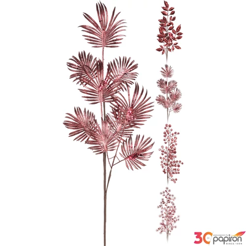 Selyemvirág - művirág metál s burgundi 4 féle mintával glitteres pink rózsaszín