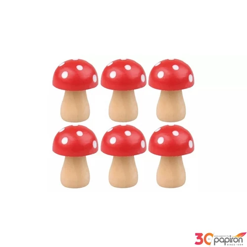 Dekoráció gomba fa gombák 2,5 cm, 6 db