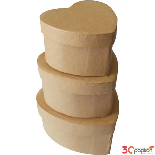 Dekorálható papírdoboz szív 5,5x3,5cm S/3 szett [5996368154040]