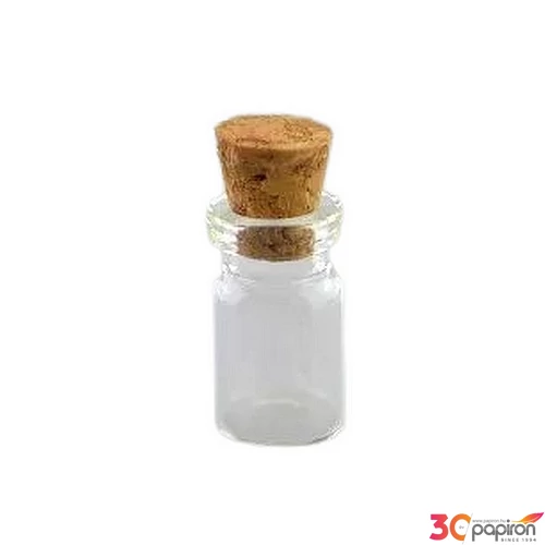 Dekorálható üveg Parafadugóval átmérő:12mm magasság:20mm