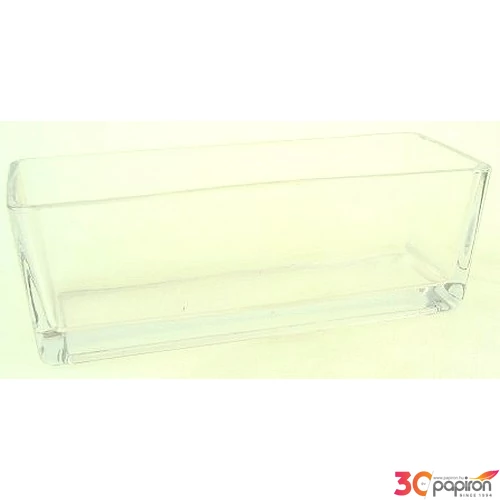 Dekorálható üvegváza szögletes 20x7x7cm