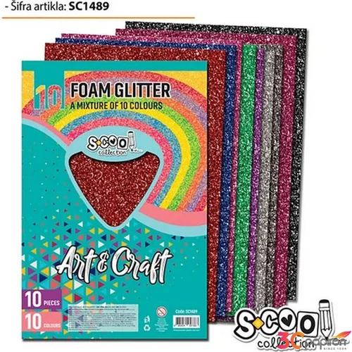 Dekorgumi glitteres A4 10 ív/csomag