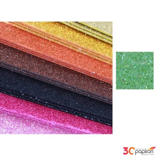 Dekorgumi glitteres öntapadós irizáló zöld, 20x30cm