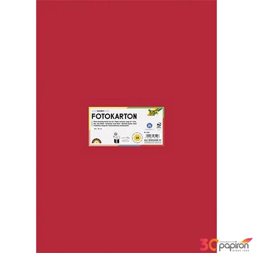 Dekorkarton 2 oldalas 50x70cm 300 g 10lap FOLIA tűzpiros
