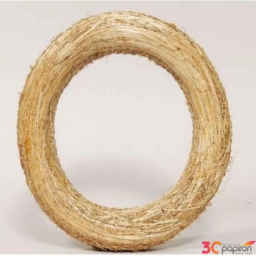 Koszorú dekor natúr szalmából 50CM szalmakoszorú 