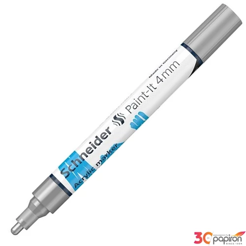 Dekormarker 4mm Schneider akril,Paint-It 320, ezüst TSC320E