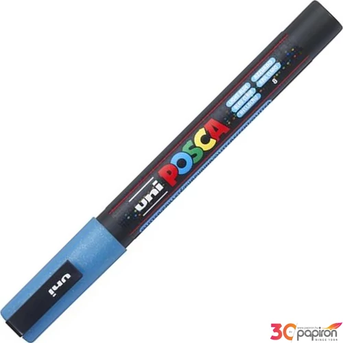 Dekormarker Uni 0,9-1,3 mm, Posca PC-3ML, fényes világoskék