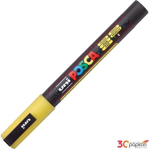 Dekormarker Uni 0,9-1,3 mm, Posca PC-3ML, fényes sárga
