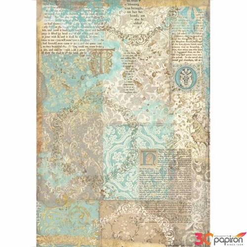 Decoupage rizspapír A4 Csipkerózsika arany textúra