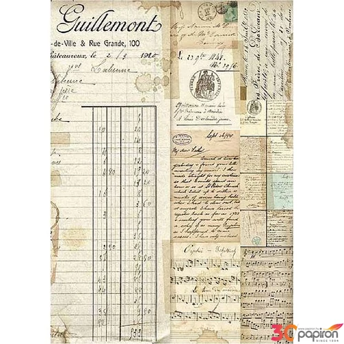 Decoupage rizspapír A4 Kézírás Tamperia DFSA4322
