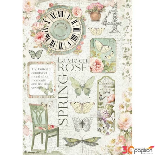 Decoupage rizspapír A4 La Vie en Rose
