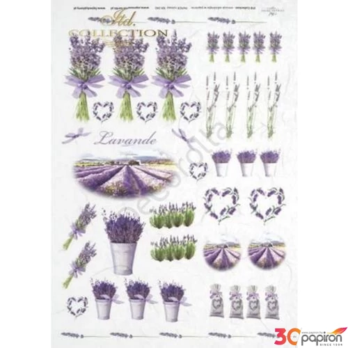 Decoupage rizspapír A4 Levendulás Lavande 210x297mm Itd. Collection R0040