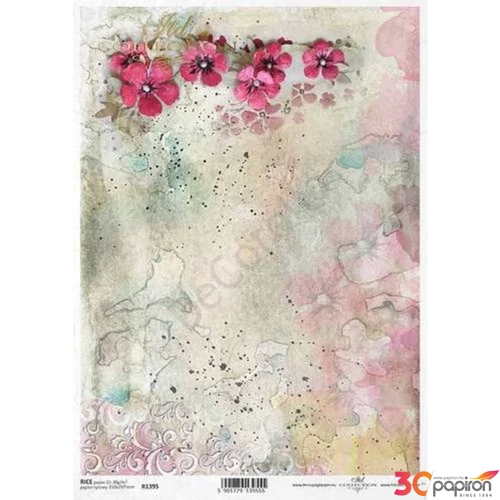 Decoupage rizspapír A4 Painted Flowers Virásgos 210x297mm Itd. Collection R1395