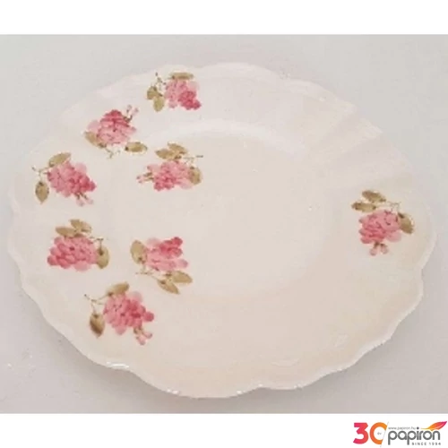 Tányér desszertes kerámia 22x1,8cm rózsás kézzel festett kézzel festett