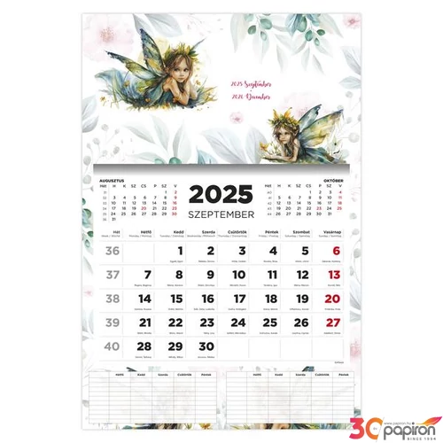 Diák Falinaptár 25 D076 Tündér 16 Havi TopTimer naptár kollekció 26D7630-000