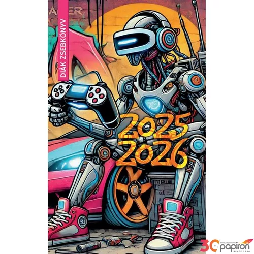 Diák zsebkönyv 2025/26 heti 125×205mm graffiti mintás Diák zsebnaptá Realsystem   kollekció 5313-60