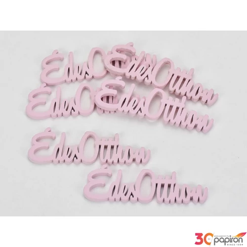 Fa felirat 10cm Édes Otthon, pink színű 6db/csomag