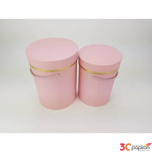 Díszdoboz henger alakú pink 15x20cm 6,00E+12