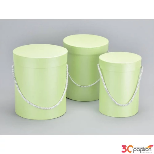 Díszdoboz henger alakú zöld 16cm, mag:20cm 6,00E+12