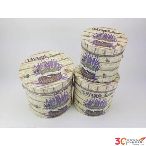 Díszdoboz karton kör alakú 19,5x16,5cm 6,00E+12