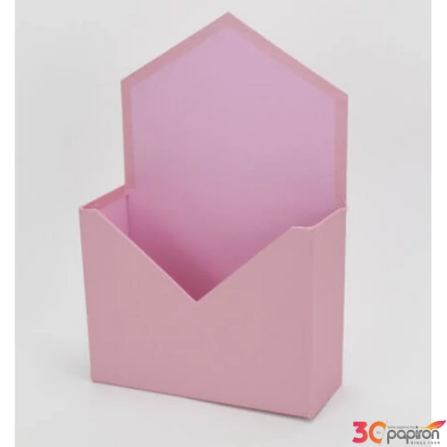 Díszdoboz boríték alakú papírdoboz, pink színű 7,5x19,5x30cm