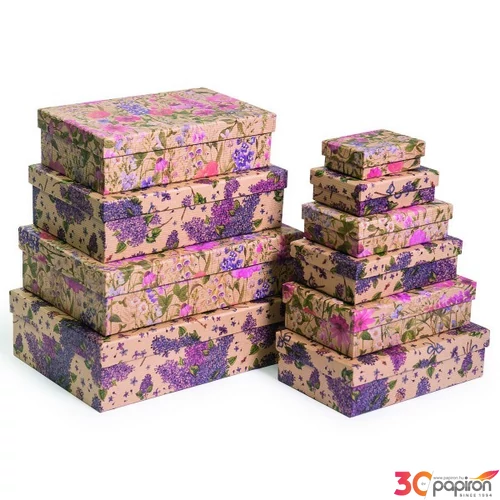 Díszdoboz papír téglalap 24' S10/3 12,6 x 8,6 x 3,6 cm Az ár egy darabra vonatkozik!