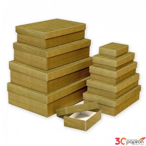 Díszdoboz papír téglalap arany S10/3 12,6 x 8,6 x 3,6 cm Az ár egy darabra vonatkozik!