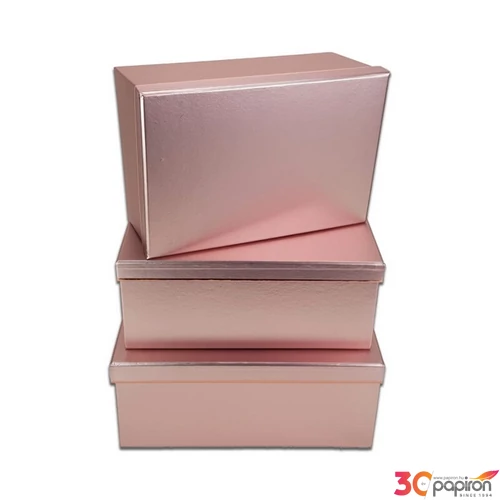 Díszdoboz papírdoboz rózsaszín S3/1 L-es 30,5x22x12,5cm Az ár egy darabra vonatkozik!