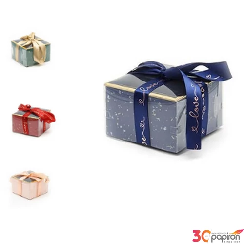 Díszdoboz virágdoboz 13,5x13,5x8,5cm, 4 színben