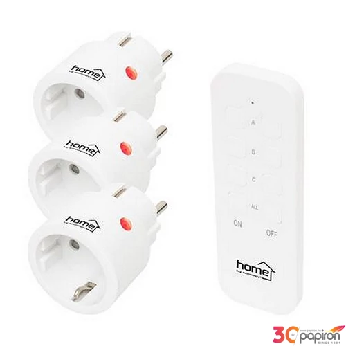Dugalj szett 3 aljzat távirányítóval 2300 W HOME fehér
