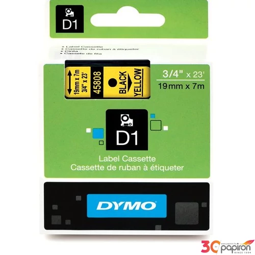 Feliratozó szalag Dymo 19mmx7m DYMO S0720880 sárga-fekete Feliratozógéphez szalagok