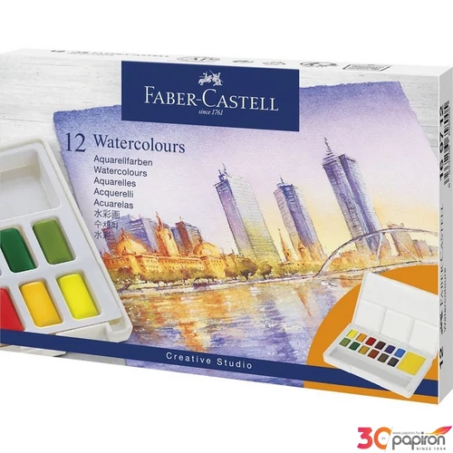Faber Castell vízfesték AG-Vízfesték készlet 12db-os CREATIVE STUDIO vízadagolós ecsettel