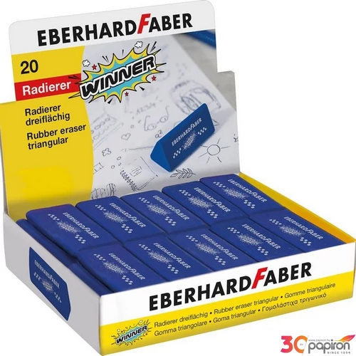 Eberhard-Faber radír 24 WINNER háromszögletű kék színben