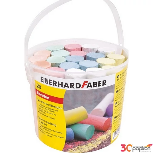 Eberhard Faber aszfaltkréta 20db-os színes műanyag vödörben E526512